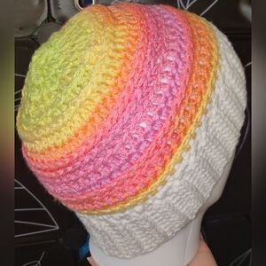 Retro Stripes Crochet Beanie